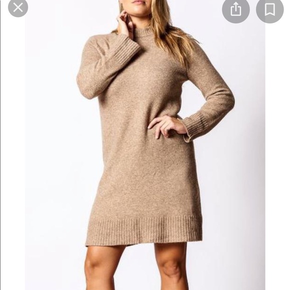 Brass Dresses & Skirts - Brass Clothing Tan Wool Sweater Dress US M